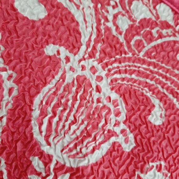 TANJAY Textured Light Paisley & Floral Satin Cardigan Top Sz 16 - Picture 6 of 12